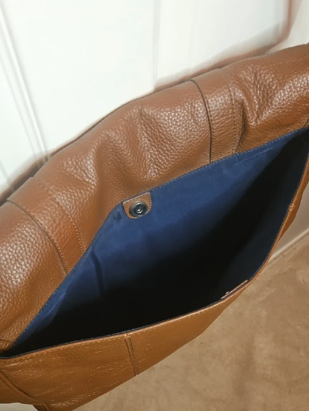 Cole Haan Brown Leather Messenger Bag - Men's Classic Crossbody